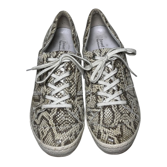 Joseph Seibel Women's Caspian Sneakers Size EU 39 US 8-8.5 Taupe Gray Leather - Picture 2 of 12